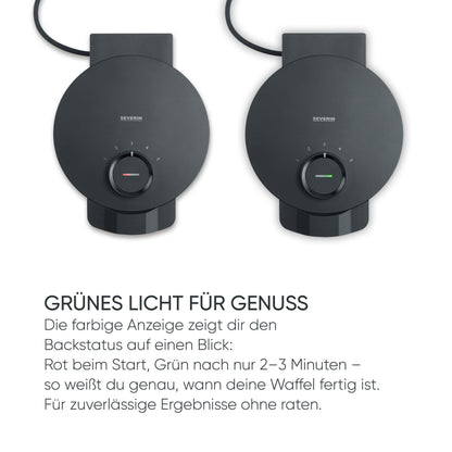 SEVERIN Waffeleisen Black Line WA 2117, Herzwaffeln, 1.000 W