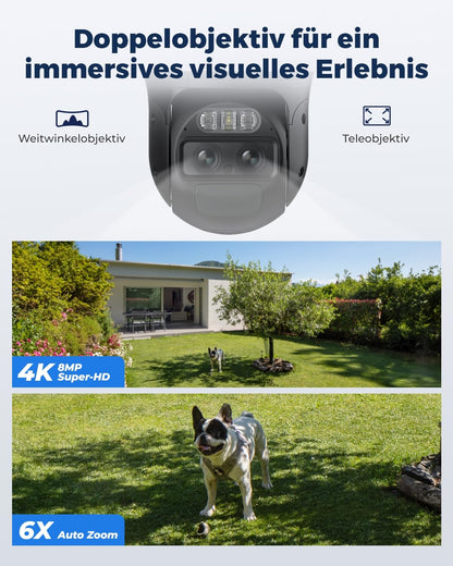 Reolink TrackMix 4K PTZ Überwachungskamera aussen mit Solarpanel