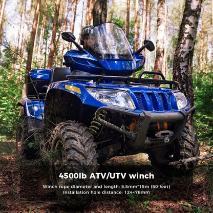 Anbull Elektrische Seilwinde - 12V 4500 LBS Synthetikseil