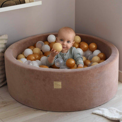 MEOWBABY Bällebad weiches Samt Kinder - 90x40cm beige