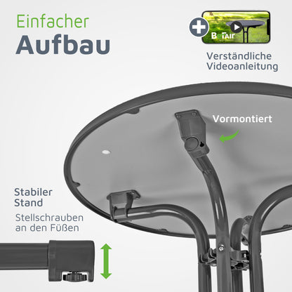 BeFair Nico Stehtisch Klappbar - Rund 70cm Anthrazit