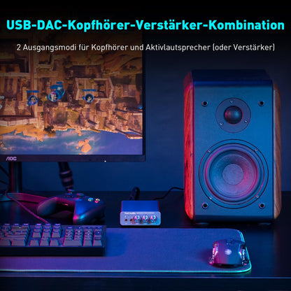 Fosi Audio K5 Pro HiFi Kopfhörerverstärker USB DAC Gaming