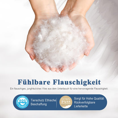 APSMILE Daunendecke 135x200 - Ganzjahres Medium Weiss