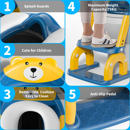 KYYOKE Toilettensitz Kinder mit Treppe, 2-in-1 Toilettentrainer
