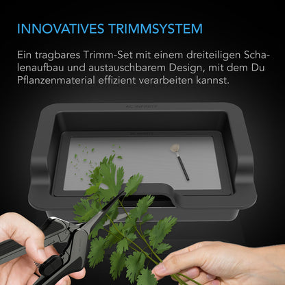 AC Infinity Trim Tray Set – Trimtablett Gross 50 cm 3 Schalen 2 Siebe