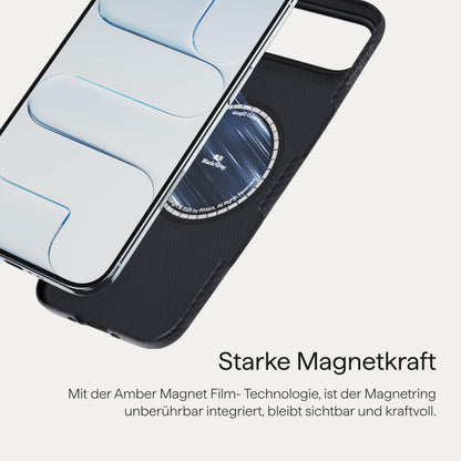 PITAKA iPhone Air Hülle aus Aramidfaser mit MagSafe, Schwarz/Grau