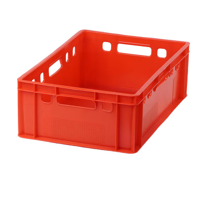 E2 Fleischkiste 60x40x20 Rot – 5 Stück Metzger Lagerkisten
