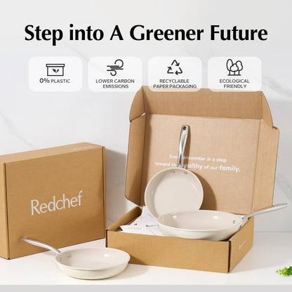 Redchef Pfannenset Keramik Induktion Antihaft Bratpfannen – Beige