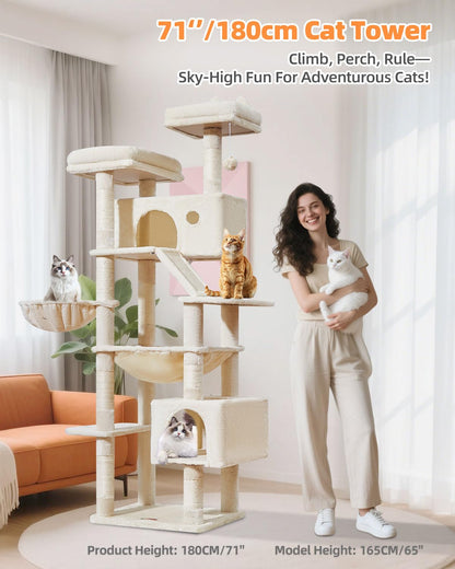 Taoqimiao Kratzbaum MS026LM 180 cm für grosse Katzen, beige