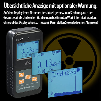 AGT Digitaler Geigerzähler Dosimeter – Alpha, Beta, Gamma