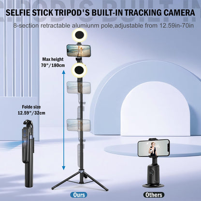 YUANRAN ES-B180S Handy Stativ mit Face Tracking, 180 cm, Licht