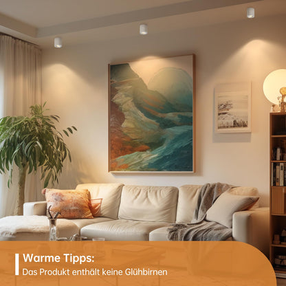 wowatt Aufbauspot GU10 schwenkbar rund 6er-Set Weiss