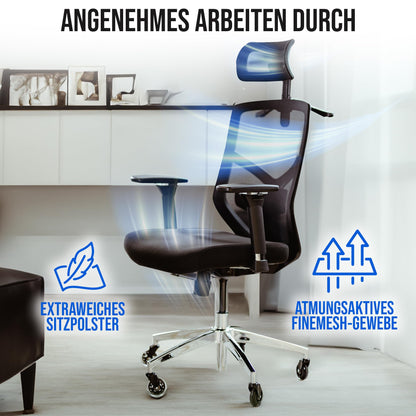 ELITESEATS ergonomischer Bürostuhl Drehstuhl – 150 kg belastbar