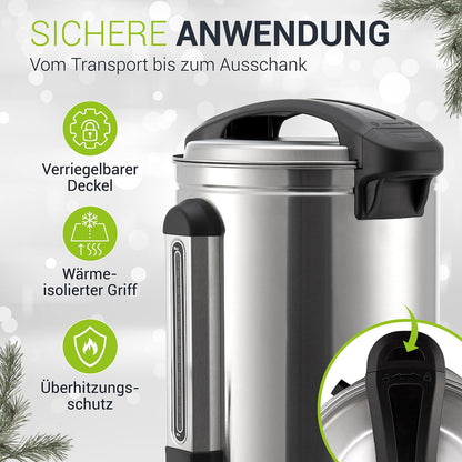 Juskys Teramo Glühweinkocher Heissgetränkespender 10L Edelstahl