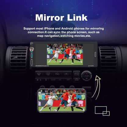 Alondy Autoradio 1Din - 6.9" Bildschirm Wireless CarPlay Android Auto