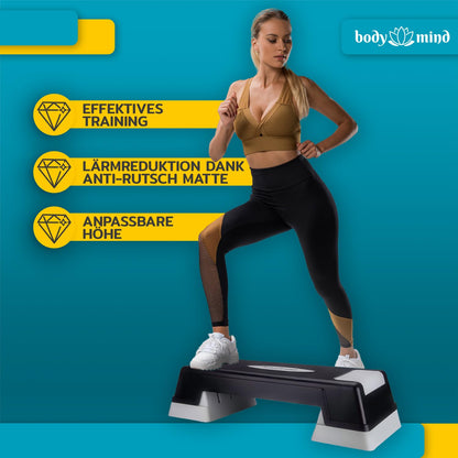 Body & Mind Aerobic Steppbrett Deluxe mit Anti-Rutsch-Matte