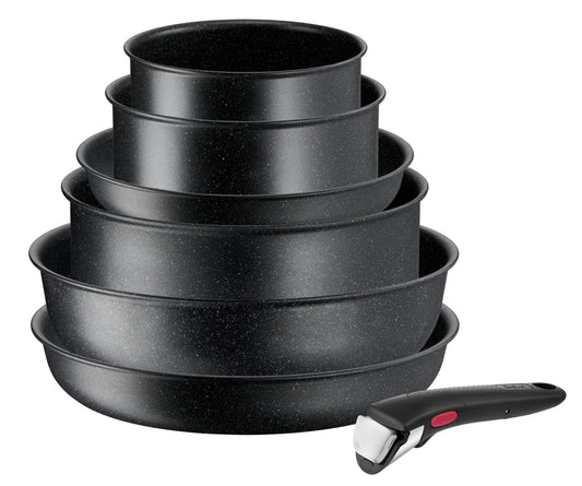 Tefal Ingenio Kochgeschirr-Set 7-teilig Induktion Black Stone L3998702