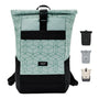 LARKSON No 4 Rolltop Rucksack Mint mit Laptopfach, wasserabweisend für Uni, Arbeit und Fahrrad