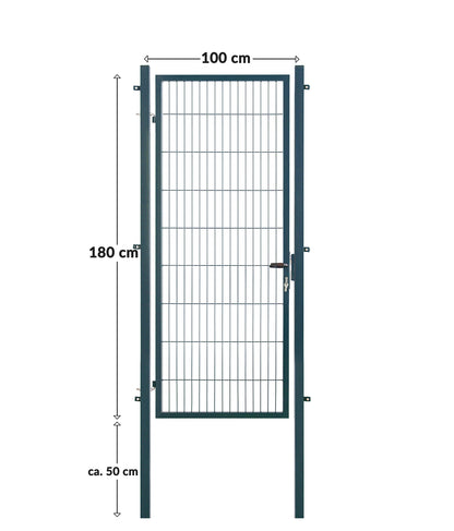 Koll Living Gartentor Stabmattenzaun Anthrazit 180x100 inkl. Pfosten