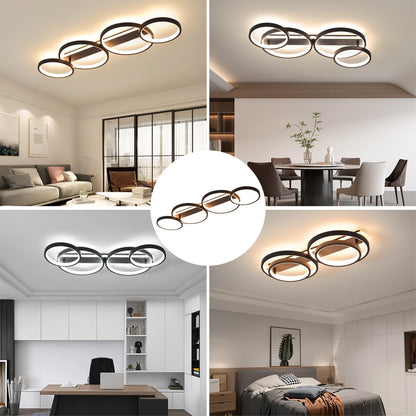 Design Ringform Dimmbar LED Deckenleuchte - 4-flammig Schwarz 86cm