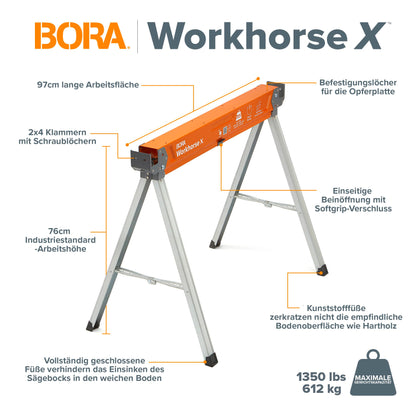 Bora PM-3350T Arbeitsbock – 2er-Set Metallsägeböcke