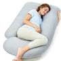 Momcozy Schwangerschaftskissen U-förmig mit Kühleffekt 145cm, Kristallvelours-Bezug