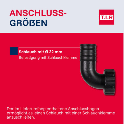 T.I.P. Schmutzwasser-Tauchpumpe TVX 7000 mit Edelstahlgehäuse, 500 W