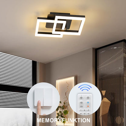 ANTENLICHT LED Deckenleuchte 20W dimmbar mit Fernbedienung, schwarz