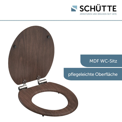 SCHÜTTE WC-Sitz DARKWOOD mit Absenkautomatik, MDF-Holzkern