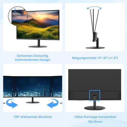 Minifire MF22X3AH 22 Zoll Monitor FHD 1080p 120 Hz FreeSync schwarz