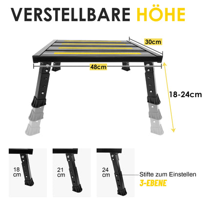 XARILK Aluminium Klapptritt 3-stufig Hockerleiter - Schwarz