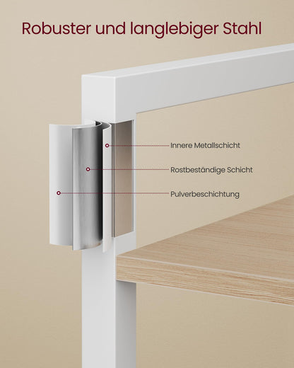 VASAGLE Bücherregal LLS101N01 mit 6 Ebenen, naturbeige-mattweiss