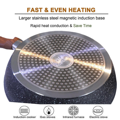 Kitchen Academy Induktion Kochtöpfe Set Granit 12-tlg. Schwarz