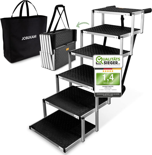 TierProfi 6-Stufen Hundetreppe Auto 80cm für grosse Hunde klappbar: Klappbar, 80cm, 6 Stufen. Hunden Einstieg ins Auto erleichtern.