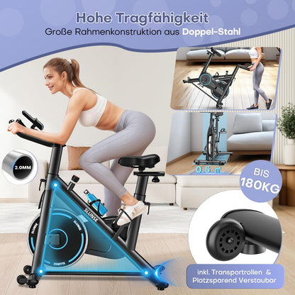 SLUNSE Leises Hometrainer Ergometer – Fitnessbike mit APP