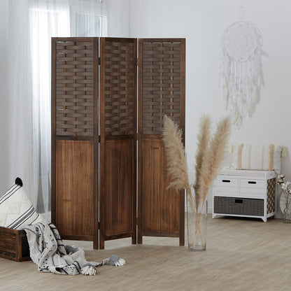 Homestyle4u 2000 Paravent Raumteiler Holz braun 3-teilig