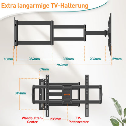 ELIVED EV3038 Vollbewegliche TV-Wandhalterung Langarm 42-75 Zoll