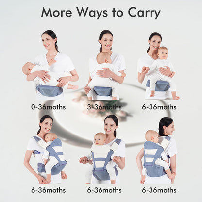 Bellababy Babytrage ergonomisch für Neugeborene und Kleinkinder Grau