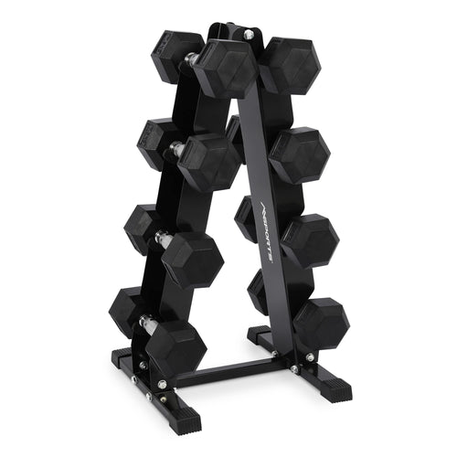 MSPORTS Kurzhantel Rack Hantelständer. Schwarzes, stabiles Stahlgestell für die geordnete Lagerung von Kurzhanteln bis 300kg.