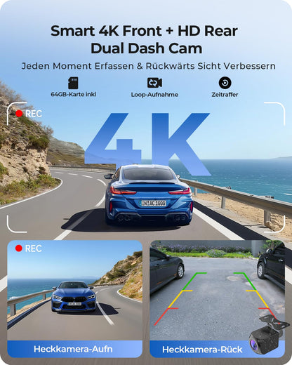 Krunia T93 kabelloses CarPlay Display 9,26 Zoll mit 4K Dual-Dashcam
