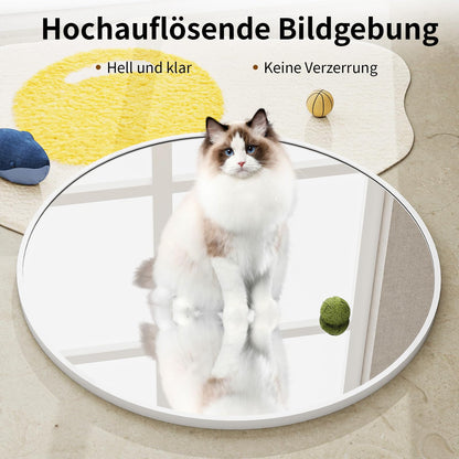 BEAUTYPEAK Runder Wandspiegel 76 cm - Aluminiumrahmen Weiss