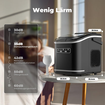 Acmeenjoy Eiswürfelmaschine HZB-12/K, 12 kg/24 h, Selbstreinigung