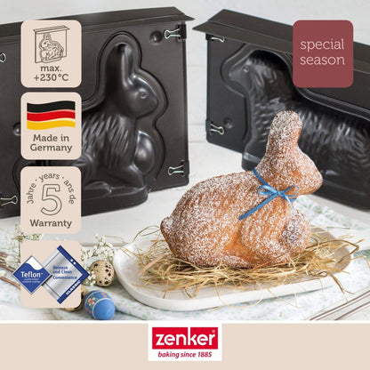 Zenker 3D-Backformen Osterlamm und Hase, 2er-Set antihaftbeschichtet
