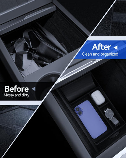 LANTU Tesla Model Y Juniper Mittelkonsole Organizer Set - 5 Pcs Beflockung
