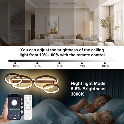 Design Ringform Dimmbar LED Deckenleuchte - 4-flammig Schwarz 86cm