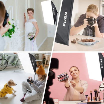 FGen Softbox Set Fotostudio Beleuchtung - 2x 50x70cm