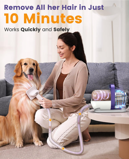 oneisall Hundestaubsauger mit Bürste – 4 Pflegewerkzeuge