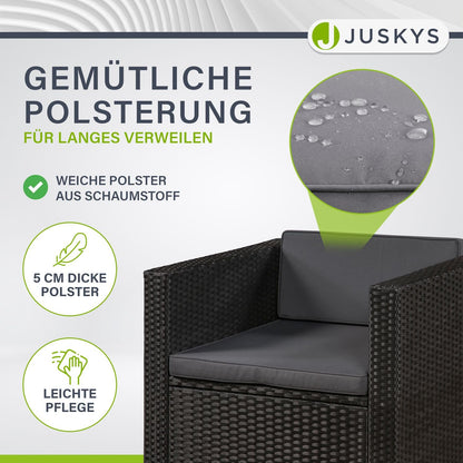 Juskys Garten Lounge Punta Cana L 4-5 Personen – Schwarz/Grau