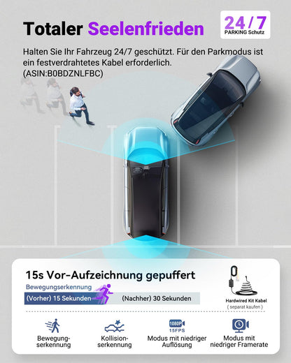 VANTRUE S1 PRO MAX Auto Dashcam - 4K+4K Dual Vorne Hinten