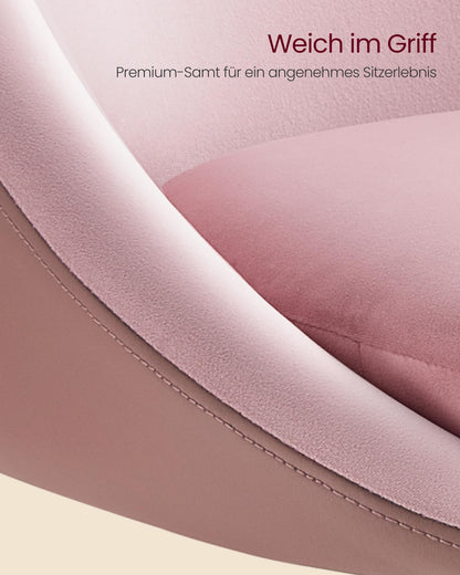 VASAGLE LJB100R01 Drehstuhl verstellbar – Pastellrosa